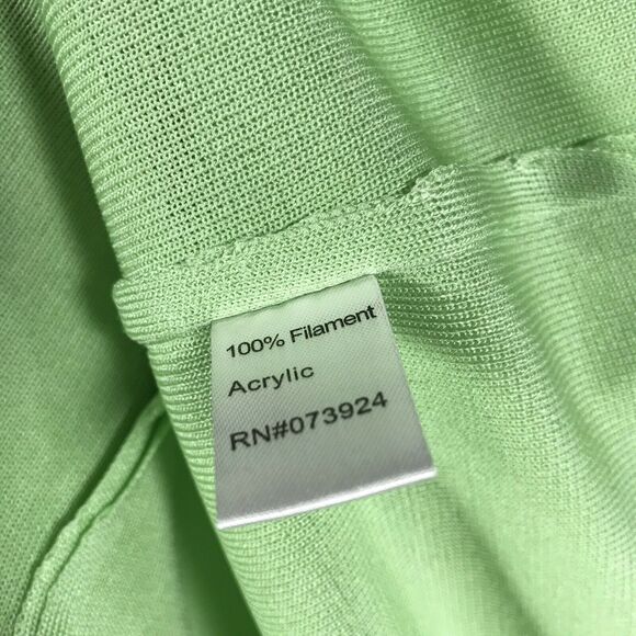 Ming Wang Knit Snap Cardigan Green Filament Acrylic Blouse Top Ruffle Size S‎ - Picture 6 of 11